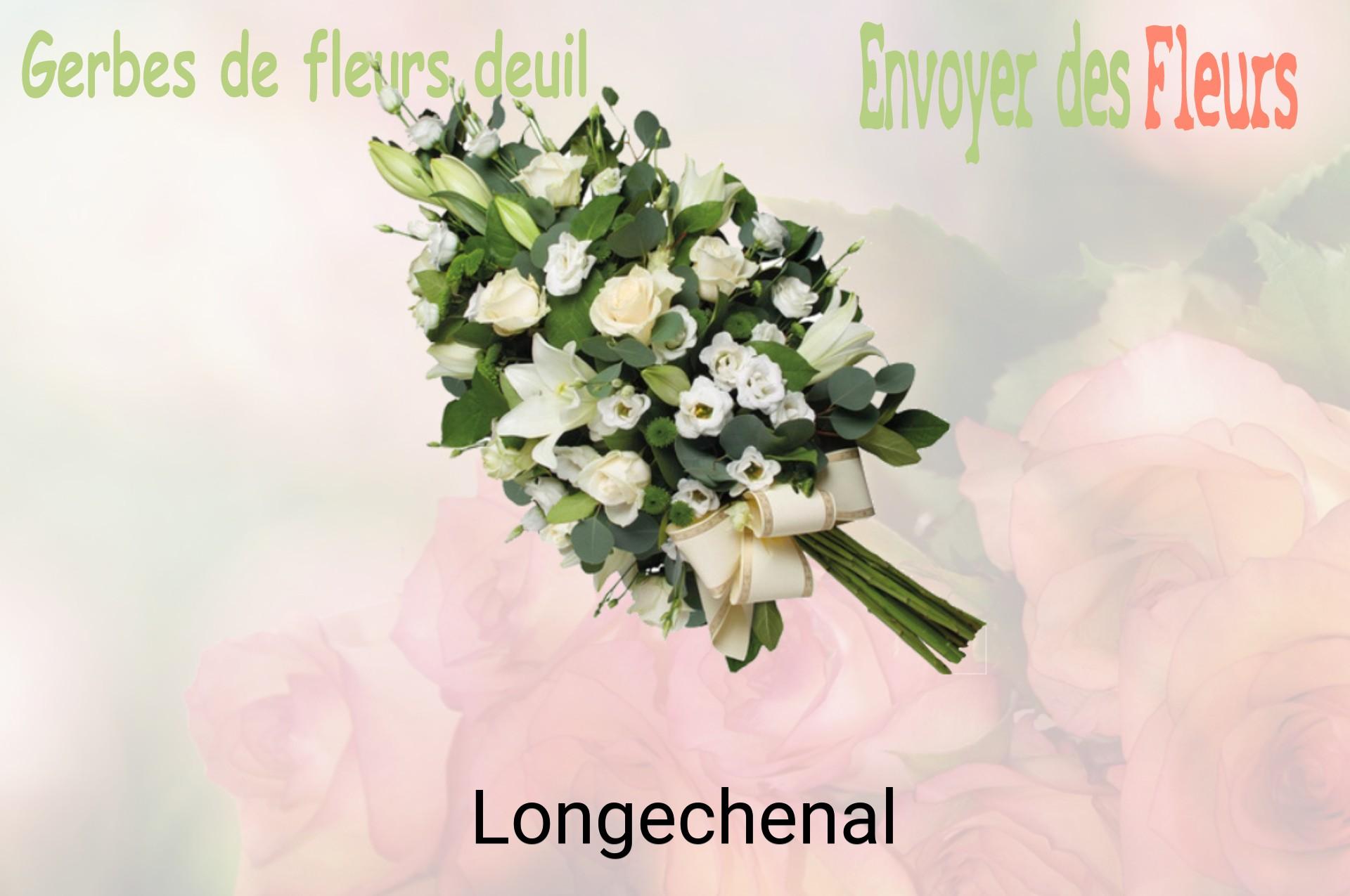 Gerbe de fleurs de deuil livrée à Longechenal